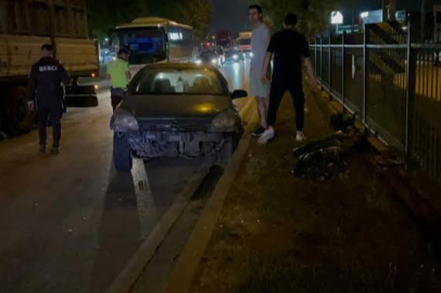 Bursa'da makas atan araç takla attı