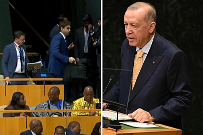 Erdoğan konuşurken, İsrail'in BM temsilcisi salondan ayrıldı