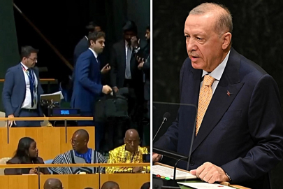 Erdoğan konuşurken, İsrail'in BM temsilcisi salondan ayrıldı